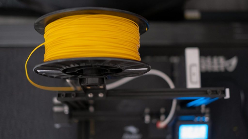 A roll of filament for a 3D printer